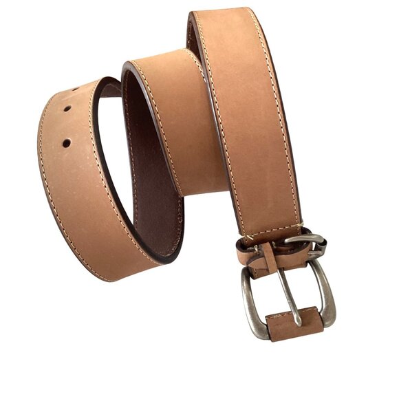 Carhartt Leather Belt Mens Brown Metal Buckle Sturdy Work Utility Belt Size M 34 - Picture 1 of 10